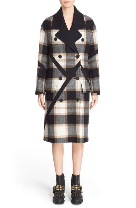 burberry skirted wool coat|Burberry plaid wool coat women.